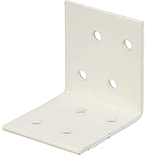 Alberts 846466 Winkelverbinder | verzinkt, weiß kunststoffbeschichtet | 40 x 40 x 40 mm | 50er Set