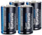PEARL Batterien LR20: Sparpack Alkaline Batterien Mono 1,5V Typ D im 4er-Pack (große, d Spar, Taschenlampe)