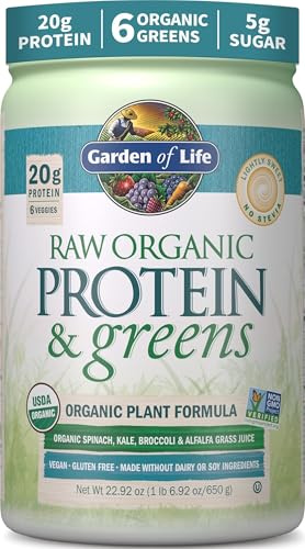 Garden of Life Raw Organic Protein & Greens, Lightly Sweet, 20 Servings