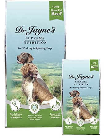 Dr Jayne's Supreme Nutrition with Grass Fed Beef, Complete Dry Dog Food for Working and Sporting Dogs - Rich in Protein and Vitamins, 24kg