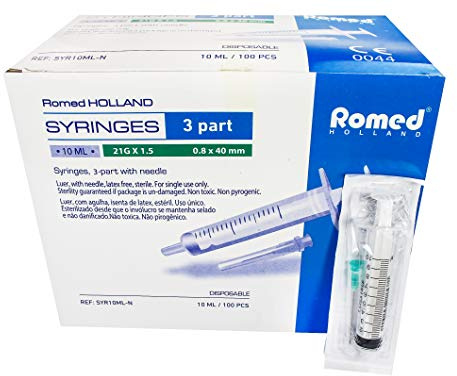 Medi-Inn Spritzen-Set für Hobby Heimwerken 100 Stück steril Set (Spritze-Kanüle) steril verpackt (10 ml)