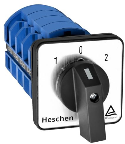 Heschen SZW26-63/D404.4 - Interruptor de cambio universal para selector de levas, 660 V, 63 A, ON-OFF-ON, 3 posiciones, 4 fases, 16 terminales CE