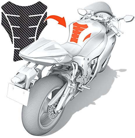 Luxshield Motorrad Tankpad Lackschutzfolie Kratzschutz für Tank - Carbon Optik & selbstklebend
