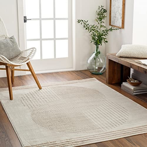 Livabliss Mombasa Wohnzimmer Boho, großer Schlafzimmer 200x275 cm - e für Esszimmer mit geometrischem Muster, Skandinavischer Wohnzimmer modern in Beige und Braun