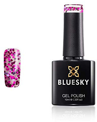 Bluesky Gel Nail Polish, Rio De Janerio, SUM1917, Glitter 10 ml, Pink, Purple Long Lasting, Chip Resistant, 10 ml (Requires Drying Under UV LED Lamp)