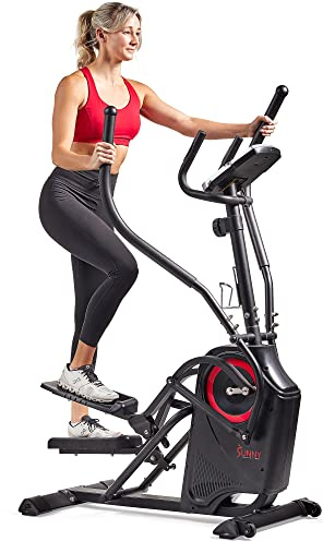 Sunny Health & Fitness Premium Cardio Climber Stepping Elliptical Machine - SF-E3919, Black