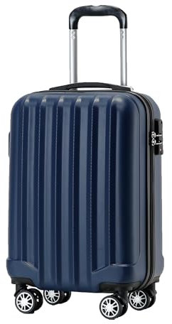 BEIBYE TSA-Schloß 2080 Hangepäck Zwillingsrollen Reisekoffer Koffer Trolley Hartschale Handgepäck M(Boardcase) (Dunkelblau, M)