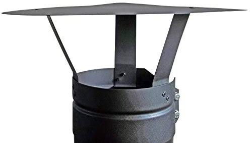FOXY METAL FABRICATION BOLT ON CHIMNEY COWL TO FIT 6''/150MM FLUE PIPE/STOVE PIPE,CHIMNEY CAP,RAIN CAP MATT BLACK/SINGLE WALL FLUE PIPE ONLY,BE SURE TO MEASURE YOUR FLUE PIPE BEFORE PURCHASE.