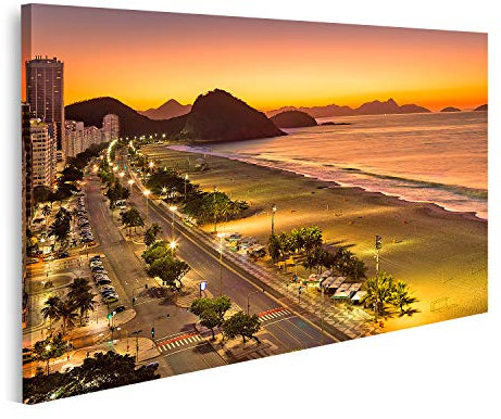 islandburner Bild auf Leinwand Copacabana Strand In Der Morgendämmerung In Rio De Janeiro Brasilien Bilder Wandbilder Poster
