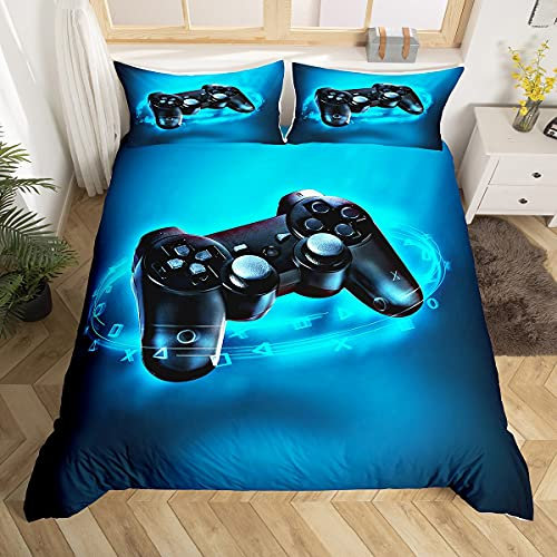 Loussiesd Gamer Duvet Cover for Boys Girls Game Bedding Set Double Kids Comforter Cover Bedspread Teens Bedroom Decor,1 Duvet Cover with 2 Pillowcase