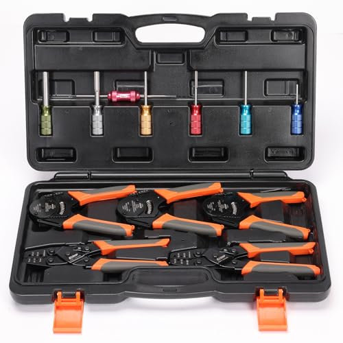 iCrimp Crimpzange mit geschlossenem Zylinder, Wetter-Pack-Crimper, Deutsh-Steckverbinder-Set für Deutsh DT-Stecker und gestanzte Kontakte, Entfernungswerkzeug-Set, 12 Stück im Lieferumfang enthalten