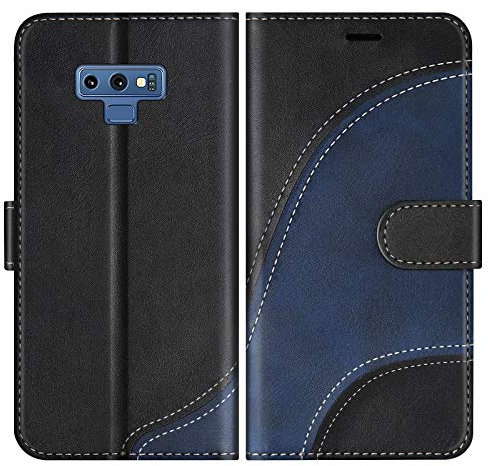 BoxTii Cover per Galaxy Note 9, Custodia in PU Pelle Portafoglio per Samsung Galaxy Note 9, Magnetica Cover a Libro con Slot per Schede, Nero