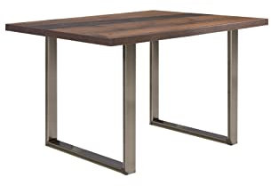 FORTE TABLES Tisch nicht ausziehbar, Holzwerkstoff, Old Wood Vintage, 140 x 74.7 x 90 cm