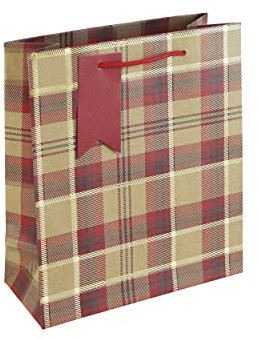 Clairefontaine X-31319-3C - Geschenktasche 21,5x10,2x25,3 cm, englisches Design, Shottenmuster, 1 Stück