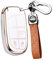 ontto Coque de clé de voiture avec porte-clés - Pour Fiat 500X Jeep Renegade Grand Cherokee Dodge Journey Charger Chrysler 200 300 300 C - En TPU - Beige