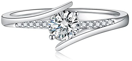 Musihy Eheringe, Wedding Ring Zirkonring Pavé Fassung Zirkonia Weiß Ringgröße 51 Jahrestag Geschenk für Sie