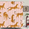 Uokiuki Boho Leopard Stoff Duschvorhang – Tropisches Tier Gepard – Rosa mit Haken 175 x 213 cm