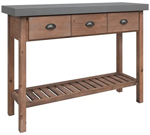 vidaXL Konsolentisch Beistelltisch Flurtisch Wandtisch Dekotisch Sideboard mit Schubladen Ablageboden 110x35x80cm Massivholz Tanne
