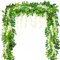 Yueshop 4x 8Ft/ 2.5M Artificial Wisteria Vine Garland Plants Artificial Flowers Arts For Ceremony Home Wedding Theme Park Decoration (White)