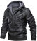 Giacca Moto Uomo Invernale Vintage Antivento Cappotto in Pile Elegante con Cappuccio Bomber Giacca Invernale Parka Caldo Lungo Zip Impermeabile Giubbino Giubbotto Pelle