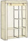 HOMCOM Armario de Tela Plegable Armario de Ropa Organizador Ropero Portátil con Estantes y Barra para Colgar para Dormitorio Vestidor 103x43x162,5 cm Crema