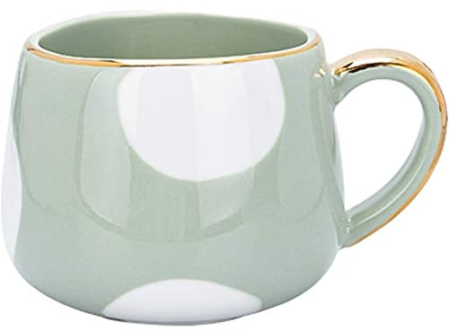 SuperglockT Kaffeetasse Keramiktasse mit Goldrand Espressotassen 320ml Teetasse Porzellan Kaffeebecher Geschenk für Frau Mann Geburtstag Valentinstag Muttertag Hochzeit (Grün)
