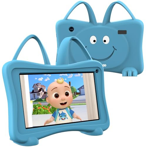 Kids Tablet 7 Toddler Children's Learning Tablet with WiFi, YouTube, Parental Control, Durable Case Education Learning Apps for Boys Girls (Blue)