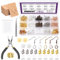 Swpeet Kit de 1533 Piezas para Hacer Aretes - Incluye Ganchos, Anillos Abiertos, Alicates, Mariposas, Gomas, Postes y Tarjetas