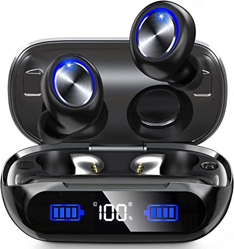 YINPUTENGS Wireless Earbuds Bluetooth Touch Control Headphones,90H Playtime Built-in Microphone,Earbuds Wireless Bluetooth for Sports Workout (Blue)