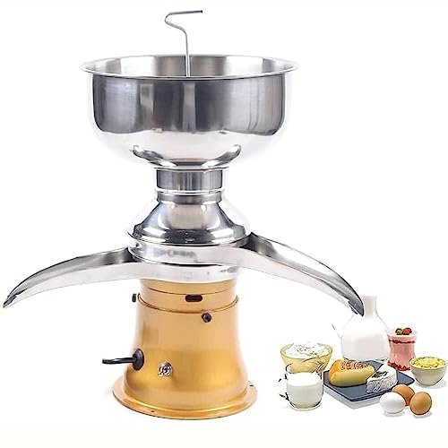 NOGRAX Écrémeuse Séparateur de Crème Électrique 50/h Séparateur Centrifuge Crème INOX Centrifugeuse Lait Professionnel pour la Conversion du Lait Brut ou Entier en Laits Crème Écrémé,Yellow