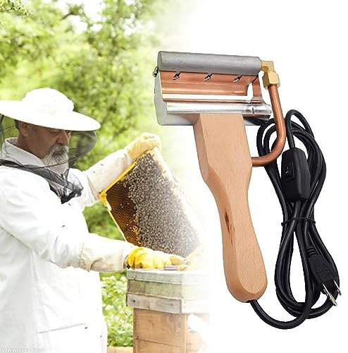 HLGKBY Elektrisches Honigmesser, Entdeckelungsmesser für Imkerbedarf, Schab-Honigextraktor, Honigschaberschneider mit Holzgriff, Werkzeuge für Imkereiausrüstung, helfen Imkern, schnell zu Arbeiten
