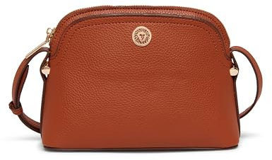 Anne Klein Damen Dome Crossbody Umhängetasche, Sattel