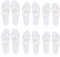 Hestya 6 Paires Tongs en Vrac Blanches avec 6 Cartes de Taille Décoratives et Cordes Sandales pour Invité Mariage, 3 Tailles