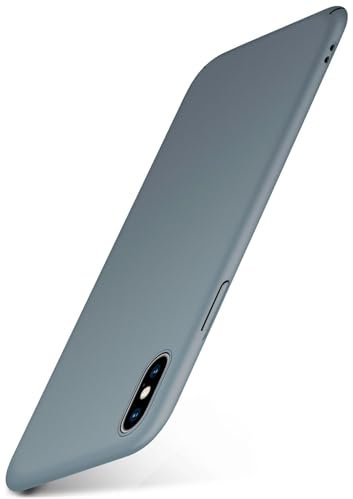 moex Alpha Case für Apple iPhone X/iPhone XS Hülle Ultra Dünn, Schutzhülle mit erhöhtem Kameraschutz, Slim Cover Hardcase Backcover, Dünnste Handyhülle Minimalistisch, Matt Taupe