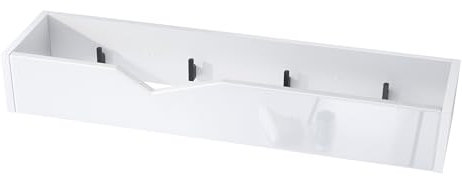 Vladon Garderobenleiste Wandhaken Garderobenpaneel Kolmio, Made in Germany, Korpus in Weiß matt, Front in Weiß Hochglanz 83,5 x 12,5 x 21 cm