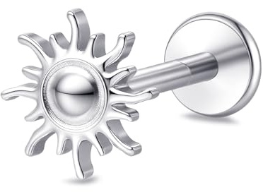 limerencia 18G Innengewinde Tragus Piercing Stecker,Medizinische Hypoallergen Titan Helix Labret Ohrstecker Ohr mit 6mm 8mm 10mm Stäbe für Zunge Augenbraue Lippe Septum Nase(1 Stück)