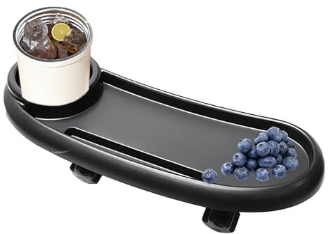 Holdes Vassoio snack per passeggino, vassoio per passeggino – Vassoio per passeggino con portabevande, stabilità e comfort: supporto per telefono regolabile, design migliorato. Vassoio per