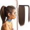 FESHFEN Pferdeschwanz Extensions Glatt Lang Pferdeschwanz Verlängerung Haarteil Zopf Clip in Ponytail Extension Synthetik Haare Extensions Zopf Haarverlängerung für Damen, 45 cm Braun Mix Rotbraun