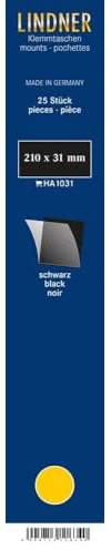 LINDNER Das Original Klemmstreifen, 210 x 31 mm, schwarz, 25 Stück