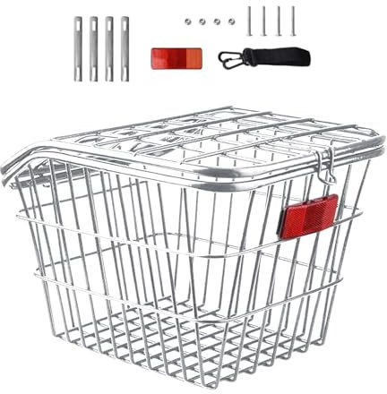 Wpsagek Panier de porte-vélos, panier arrière pour vélo, Porte-bagages pour vélos en métal, Porte-bagages pour étagère arrière de Cycle de cadre, panier de rangement arrière pour Cycle électrique pour