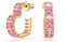 Swarovski Matrix Kreolen, Baguette-Schliff, Herz, Klein, Rosa, Goldlegierungsschicht