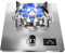 XLTFUC 32CM Gas Stove 1 Burner, 7.2KW 9 Cavity Timed High Fire, Stainless Steel Countertop Cast Iron Pot Rack, Freestanding Stove Camping Outdoor(LPG)
