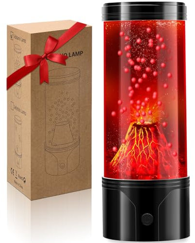 Vulkanlampen-Set für Kinder, klassisches Vulkan-Nachtlicht für Jungen, USB-betrieben oder batteriebetrieben, entspannende Flüssigkeitslampe, Heimdekoration, Wohnzimmer, Büro für Teenager, Kinder,