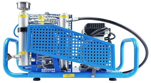 TUXING 4500Psi 300Bar High Pressure Diving Compressor PCP Air Compressor Auto Stop,3.5CFM 100L/min Air Flow for Scuba Breathing Snorkeling Water Sport Paintball 220V 50HZ Single-Phase