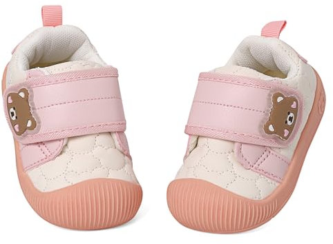 MASOCIO Chaussure Bebe Fille Baskets Bébé Chaussures Premier Pas de Marche Souple Chausson Taille 21.5 Rose