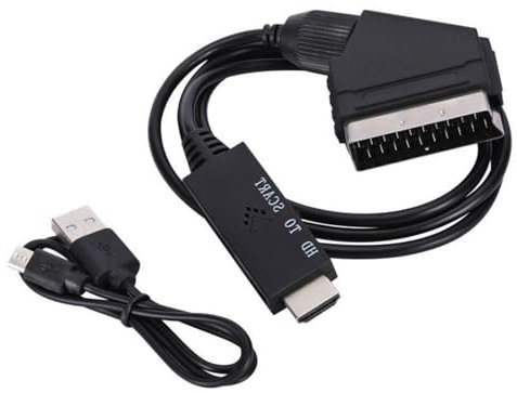 YIGZYCN Adaptador convertidor de vídeo HDTV a euroconector de 1080P, adaptador de bajo consumo de 1920 x 1080 @ 60 Hz para HDTV