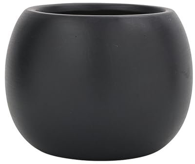 Nordic Trompeten-Blumentopf aus Keramik, atmungsaktiv, schwarz, für den Innen- und Außenbereich, 5 x 10 cm Durchmesser, perfekt für Pflanzen, moderne Heimdekoration, stilvolle Gartenlösung
