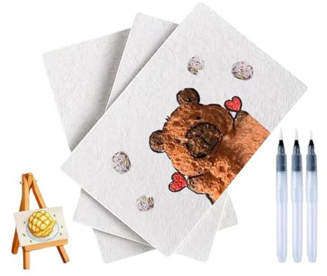Lot de 10 feuilles de peinture gonflante magique, éponge magique pour dessin 3D avec pinceau à eau, kit de peinture texturée pour dessin, stylos à bulles à faire soi-même, fournitures d'art