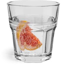 Glasset Lot de 4 verres à cocktail 230 ml - Verres à whisky, à dessert, à jus - Verres à vin blanc - Verres à eau vintage - Transparent - Hauteur : 9,5 cm - Alva