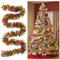Ghirlanda Natalizia con Luci, Ghirlanda di Natale Artificiale Ghirlanda di Albero Artificiale Interno Esterno Decorazione, per Scale, Decorazioni Dell'al (1 Striscia da 5 Metri)